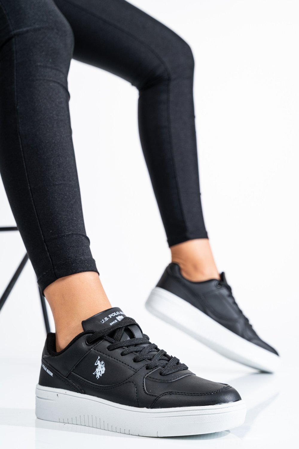 U.S. POLO ASSN, PANTOFI SPORT BLACK WHITE LEE-WMN