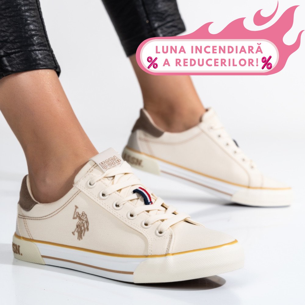 U.S. POLO ASSN, PANTOFI SPORT BEIGE RACHEL