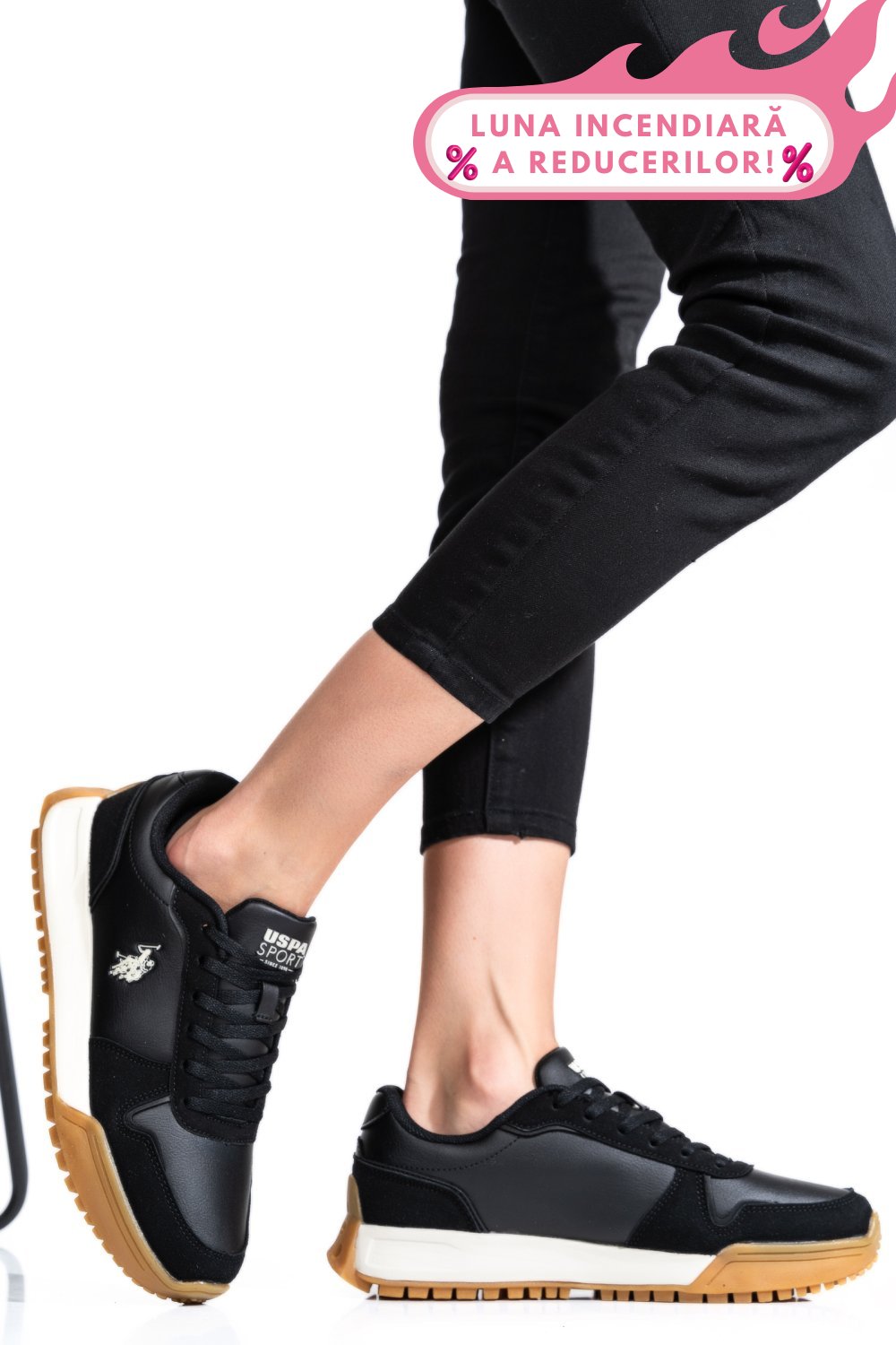 U.S. POLO ASSN, PANTOFI SPORT BLACK GWEN