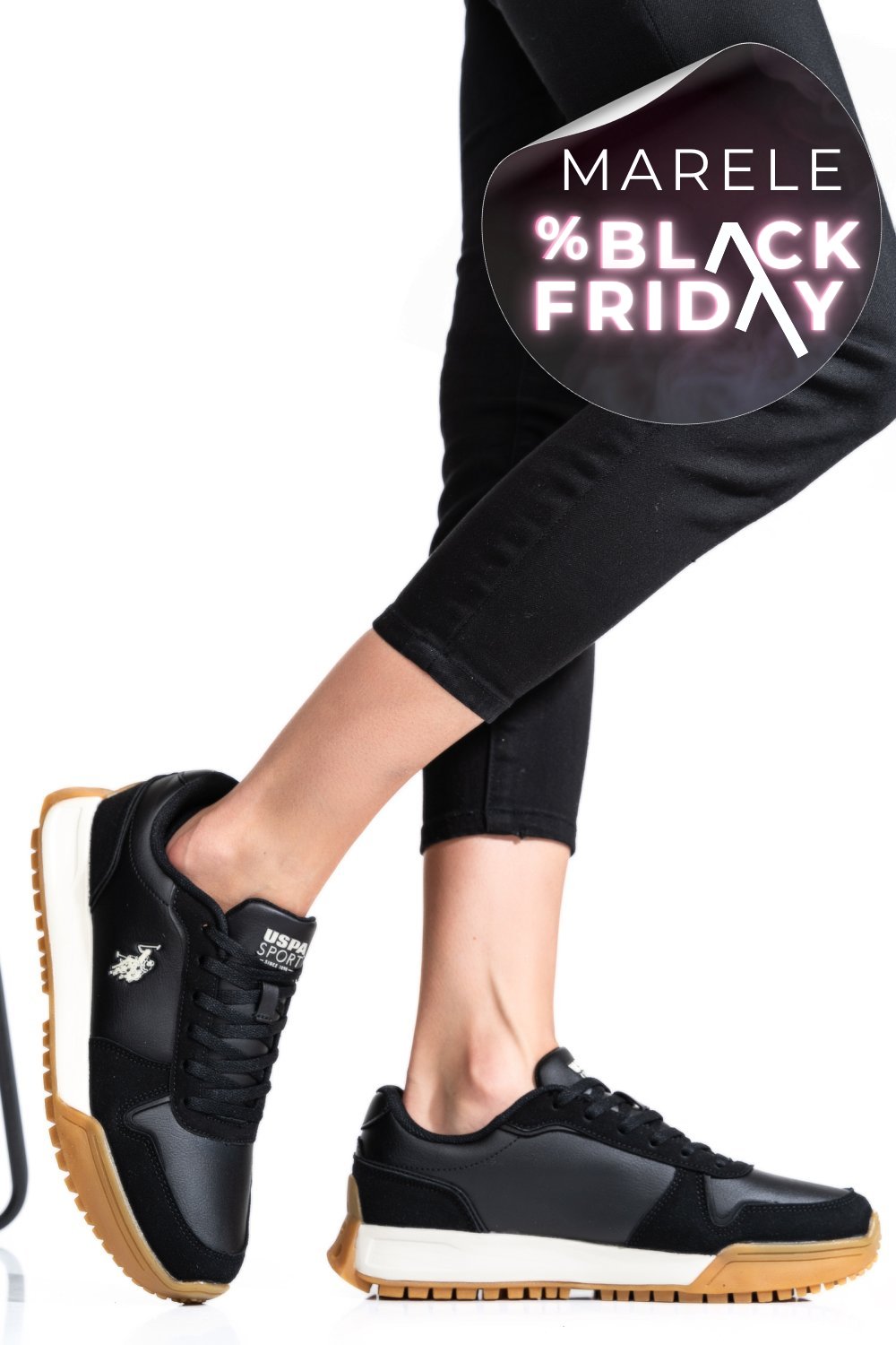 U.S. POLO ASSN, PANTOFI SPORT BLACK GWEN