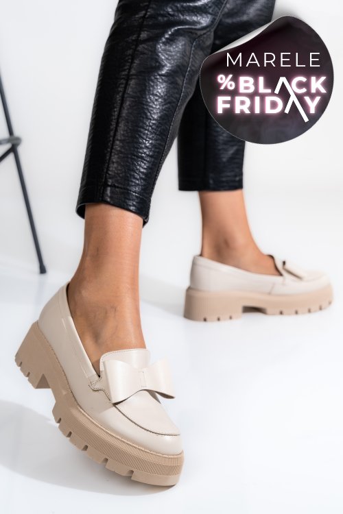 Mocasini bej piele naturala 2s77115