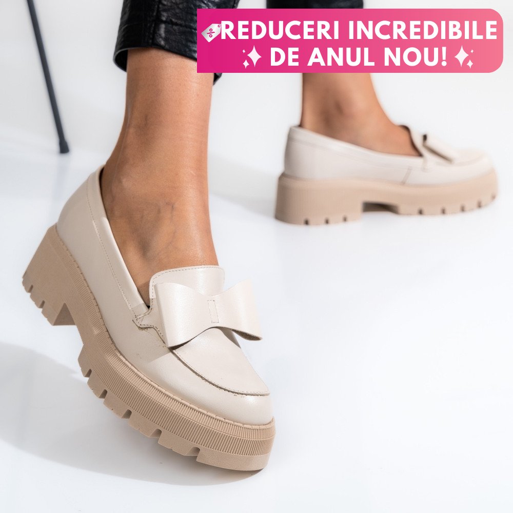 MOCASINI BEJ PIELE NATURALA 2S77115