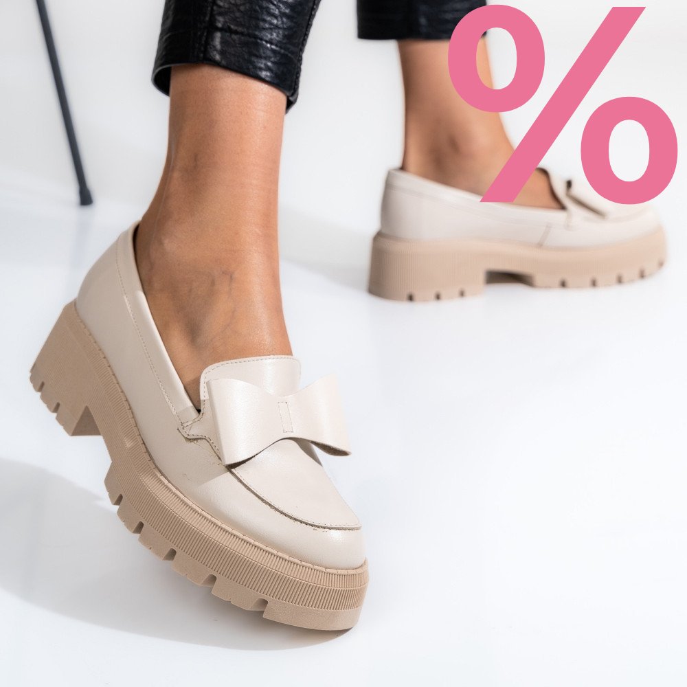 MOCASINI BEJ PIELE NATURALA 2S77115