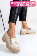 MOCASINI BEJ PIELE NATURALA 2S77115