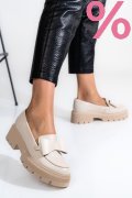 MOCASINI BEJ PIELE NATURALA 2S77115