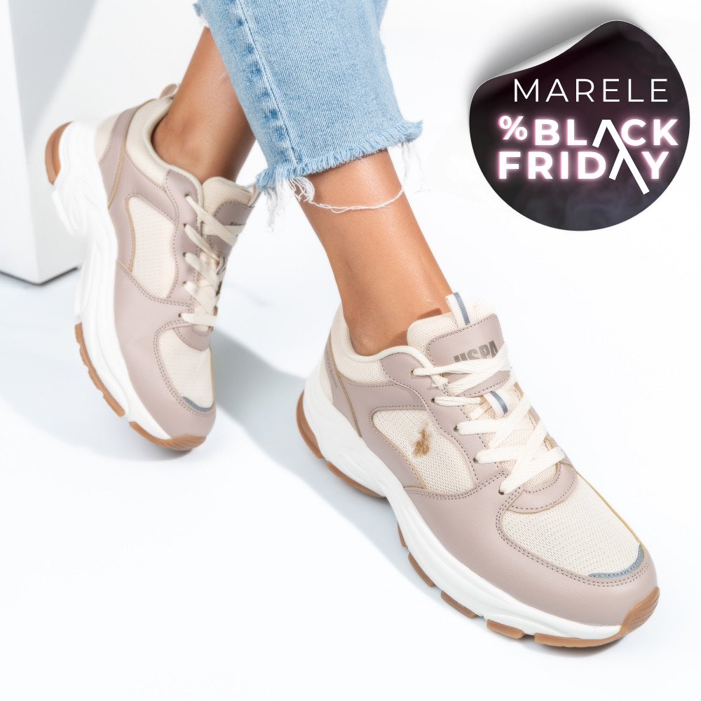 U.S. POLO ASSN, PANTOFI SPORT BEIGE SORLEY