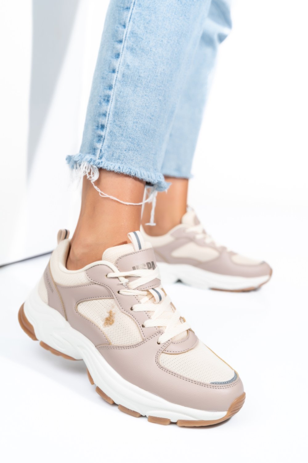 U.S. POLO ASSN, PANTOFI SPORT BEIGE SORLEY