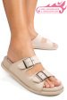 Papuci bej piele naturala apckd-0100