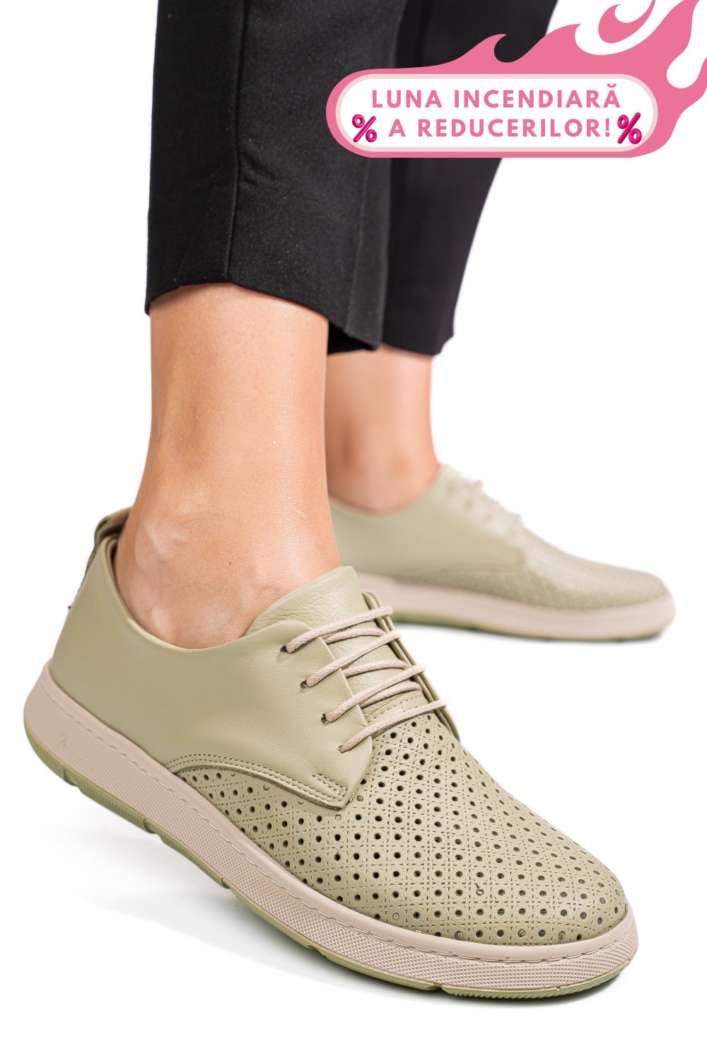 PANTOFI VERZI PIELE NATURALA APCKD030