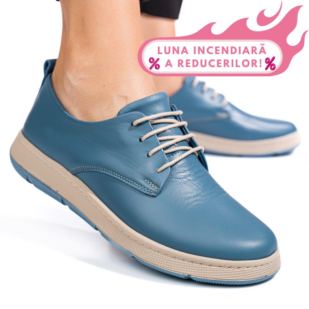 PANTOFI ALBASTRI PIELE NATURALA APCKD070