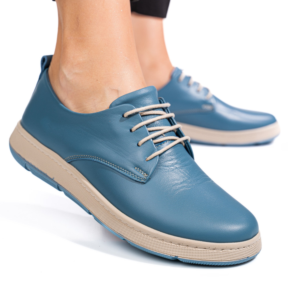 PANTOFI ALBASTRI PIELE NATURALA APCKD070