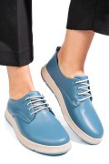 PANTOFI ALBASTRI PIELE NATURALA APCKD070