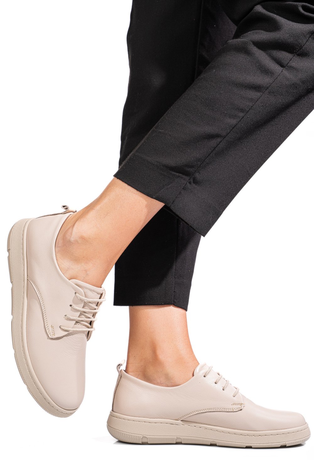 PANTOFI BEJ PIELE NATURALA APCKD070