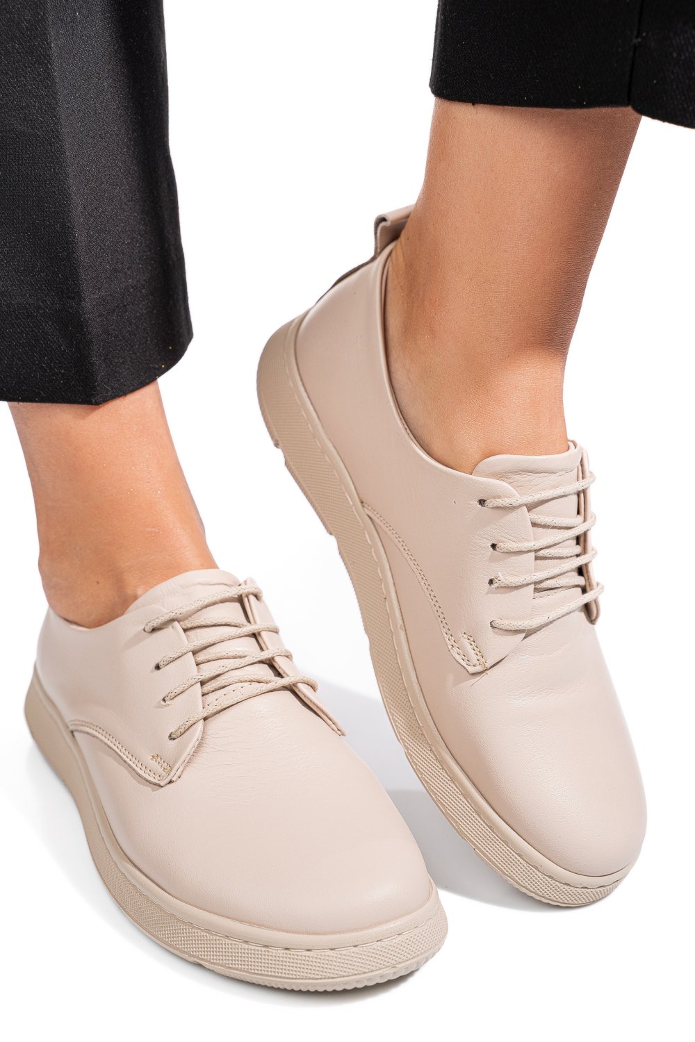 PANTOFI BEJ PIELE NATURALA APCKD070