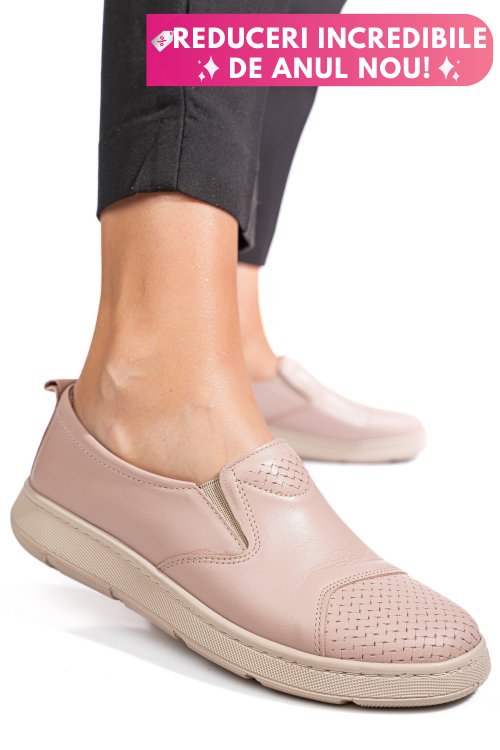 Pantofi roz piele naturala apckd090