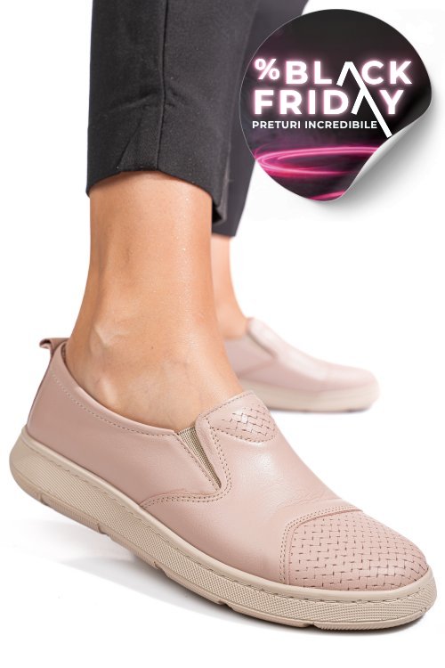 Pantofi roz piele naturala apckd090