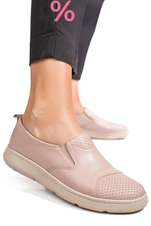 Pantofi roz piele naturala apckd090