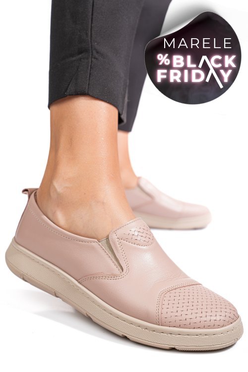 Pantofi roz piele naturala apckd090