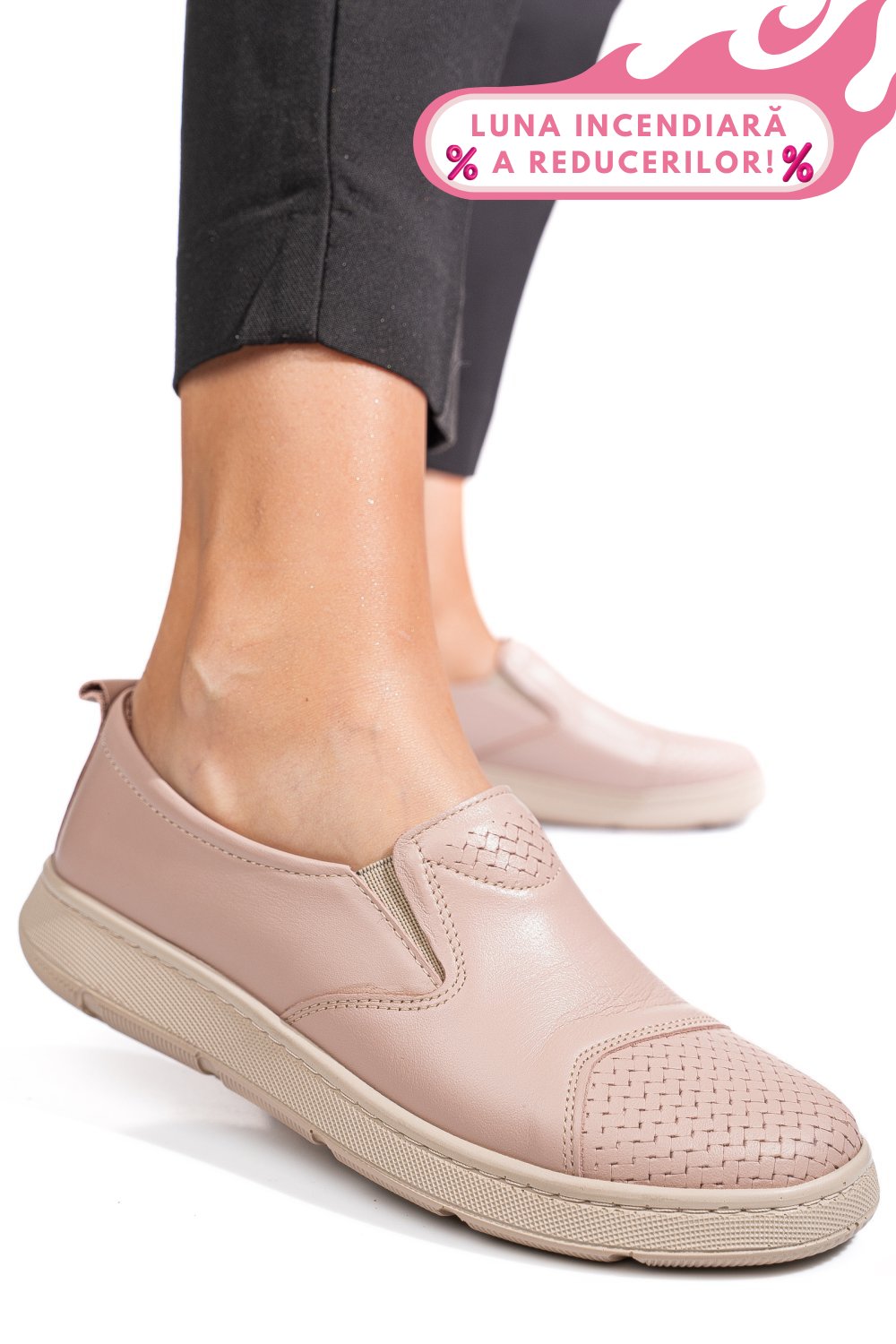 PANTOFI ROZ PIELE NATURALA APCKD090