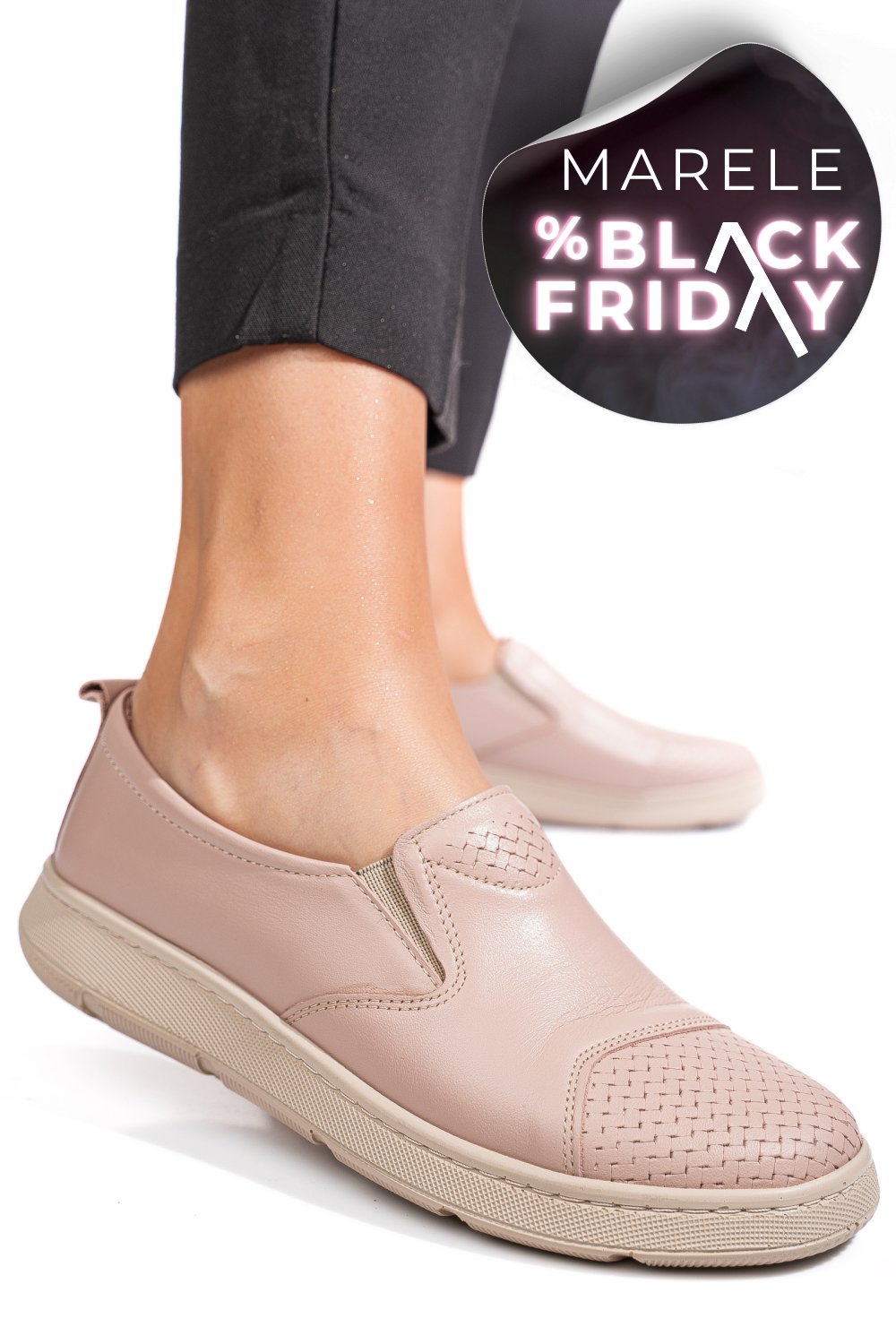 PANTOFI ROZ PIELE NATURALA APCKD090