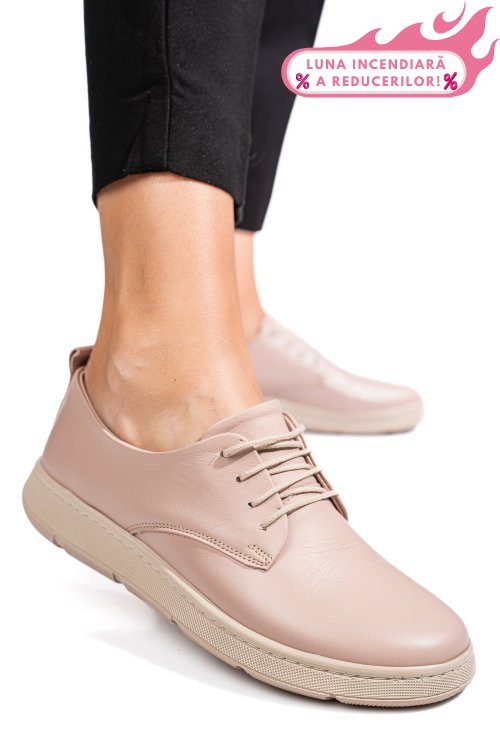 Pantofi roz piele naturala apckd070