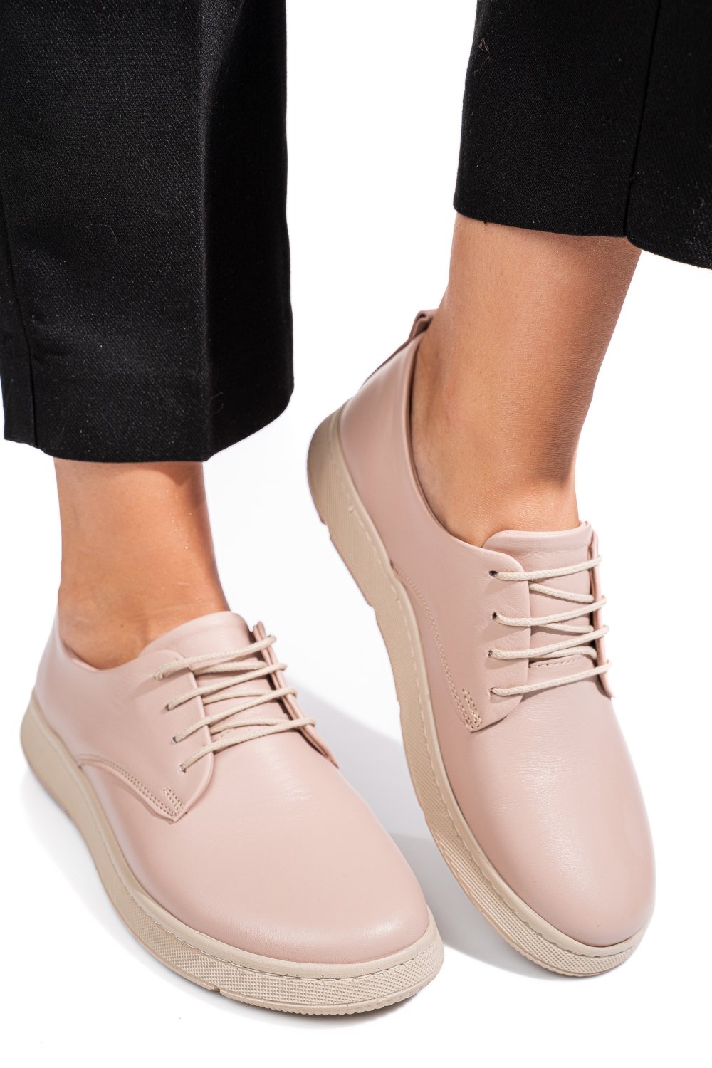 PANTOFI ROZ PIELE NATURALA APCKD070