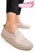 PANTOFI BEJ PIELE NATURALA APCKD090