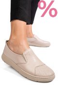 PANTOFI BEJ PIELE NATURALA APCKD090