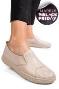 PANTOFI BEJ PIELE NATURALA APCKD090
