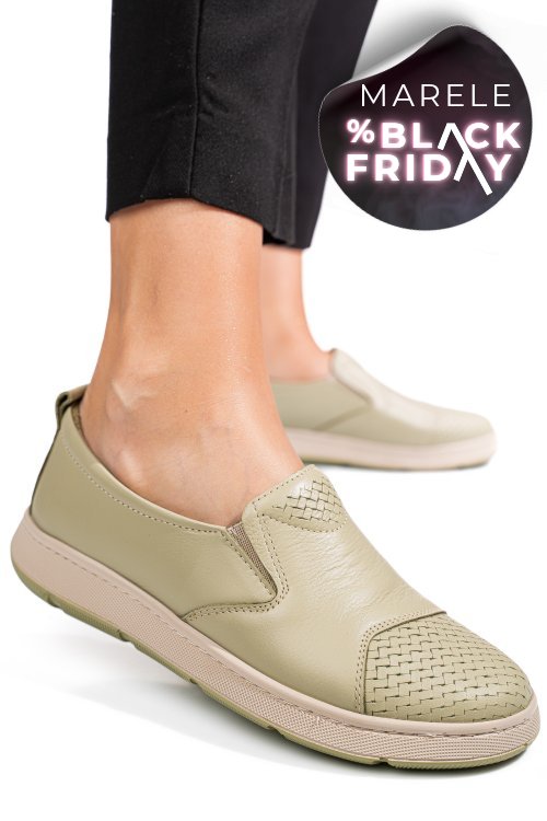 Pantofi verzi piele naturala apckd090