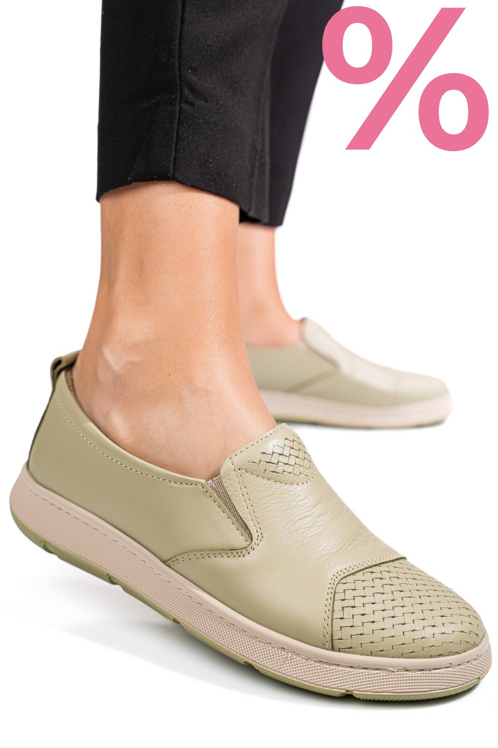 PANTOFI VERZI PIELE NATURALA APCKD090