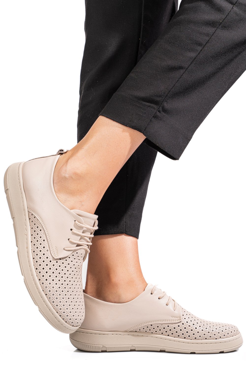 PANTOFI BEJ PIELE NATURALA APCKD030