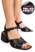 SANDALE NEGRE PIELE NATURALA APCKD3520