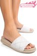 Papuci albi piele naturala apckd-0110