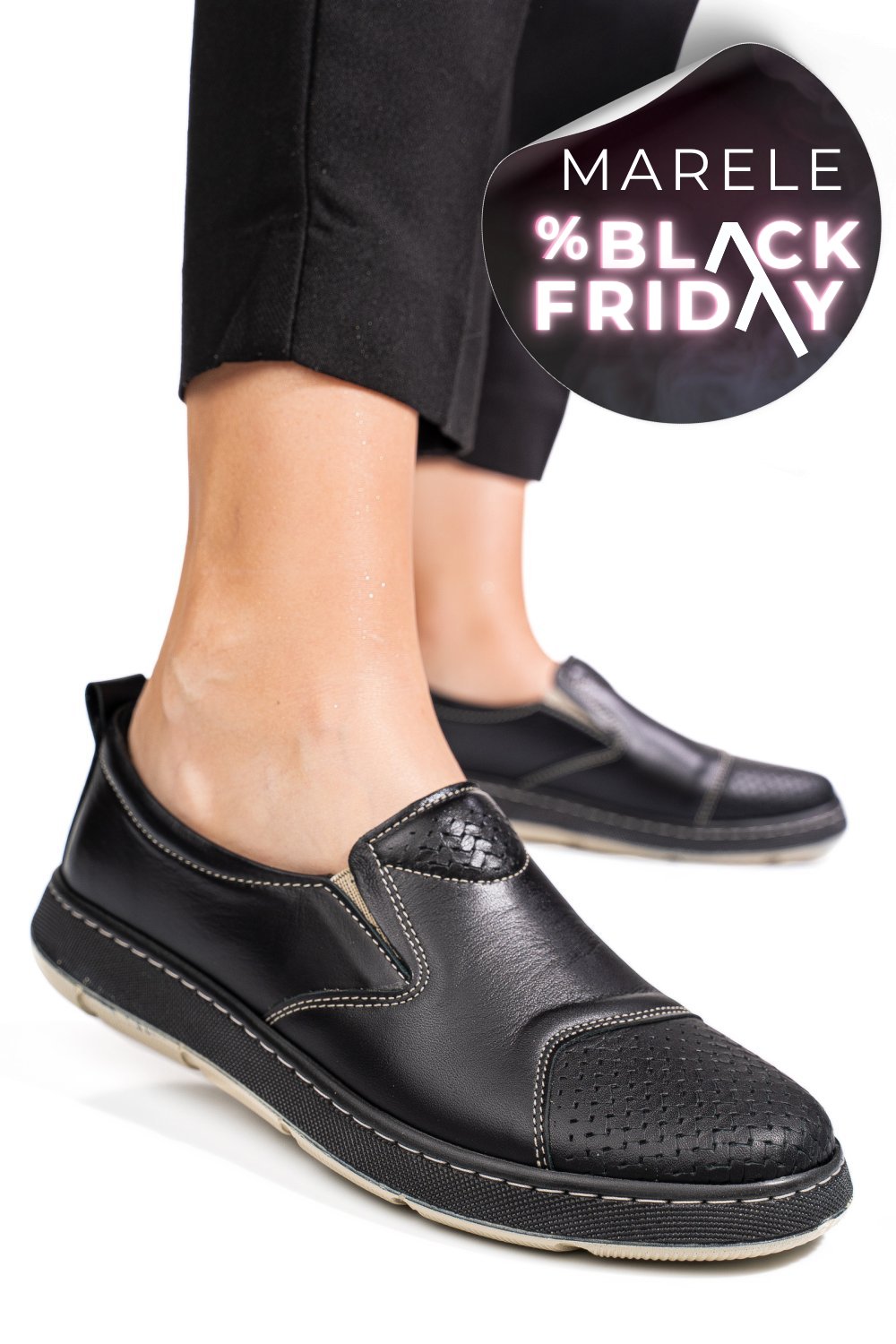 PANTOFI NEGRI PIELE NATURALA APCKD090