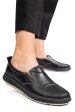 Pantofi negri piele naturala apckd090