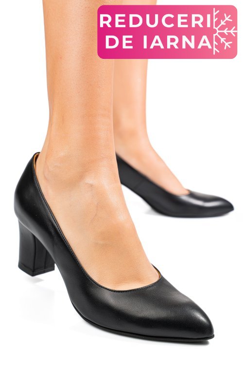 Pantofi dama guban piele naturala negri 4s77292