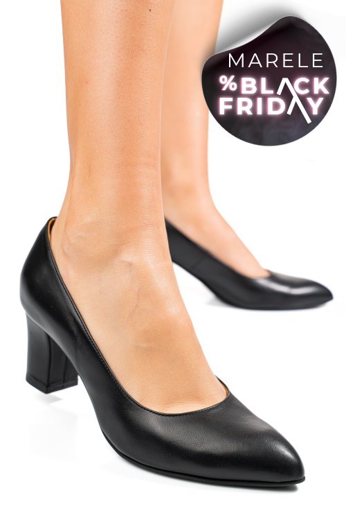 Pantofi dama guban piele naturala negri 4s77292