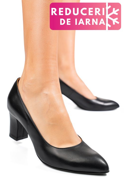 Pantofi dama guban piele naturala negri 4s77292