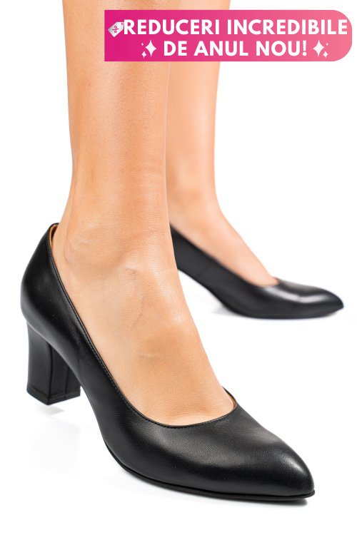 Pantofi dama guban piele naturala negri 4s77292