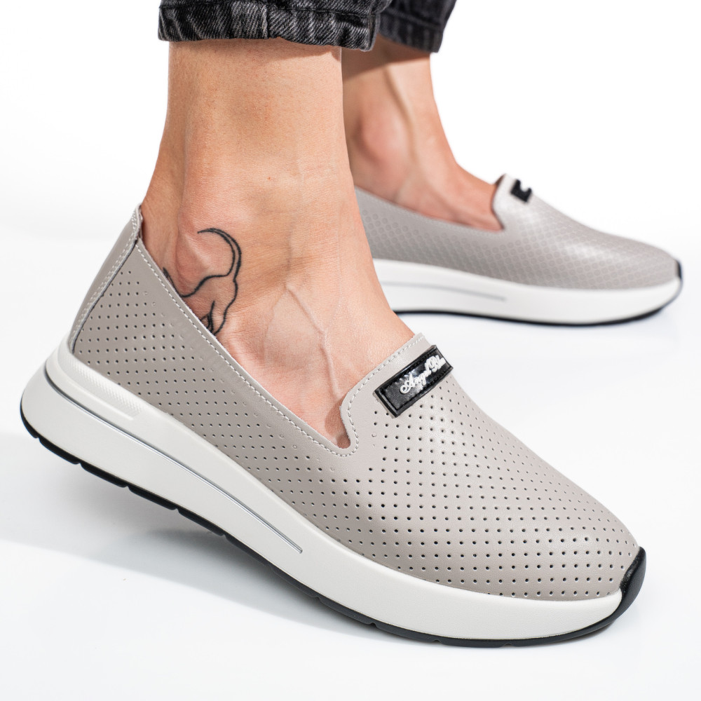 MOCASINI GRI PIELE NATURALA JSPY5271