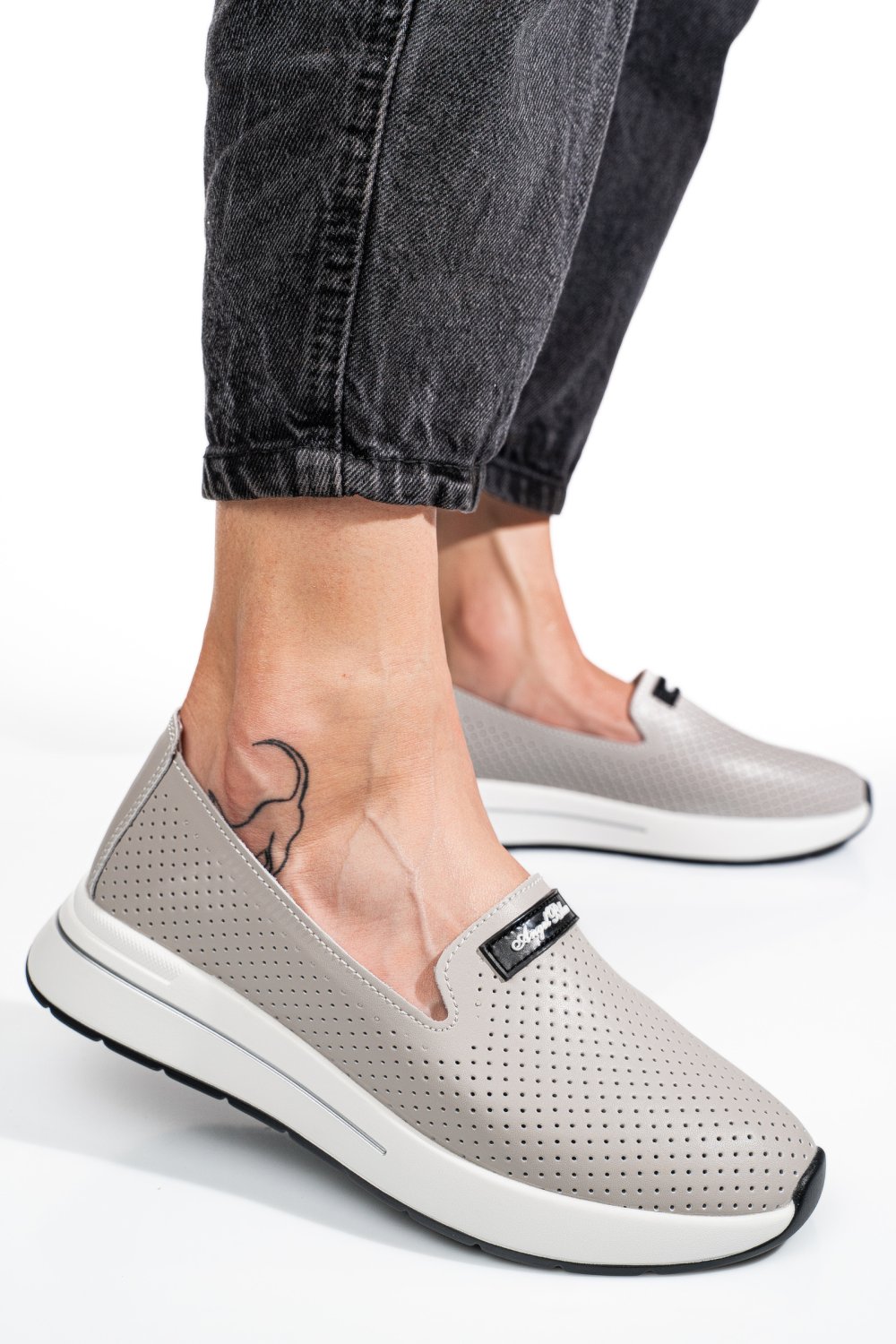 MOCASINI GRI PIELE NATURALA JSPY5271