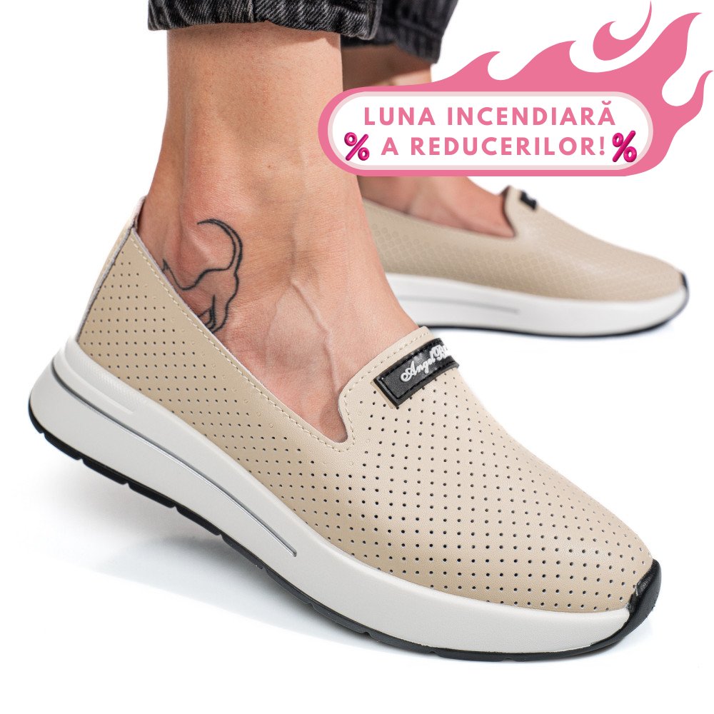MOCASINI BEJ PIELE NATURALA JSPY5271