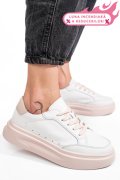 PANTOFI SPORT WHITE PINK PIELE NATURALA ASPW429