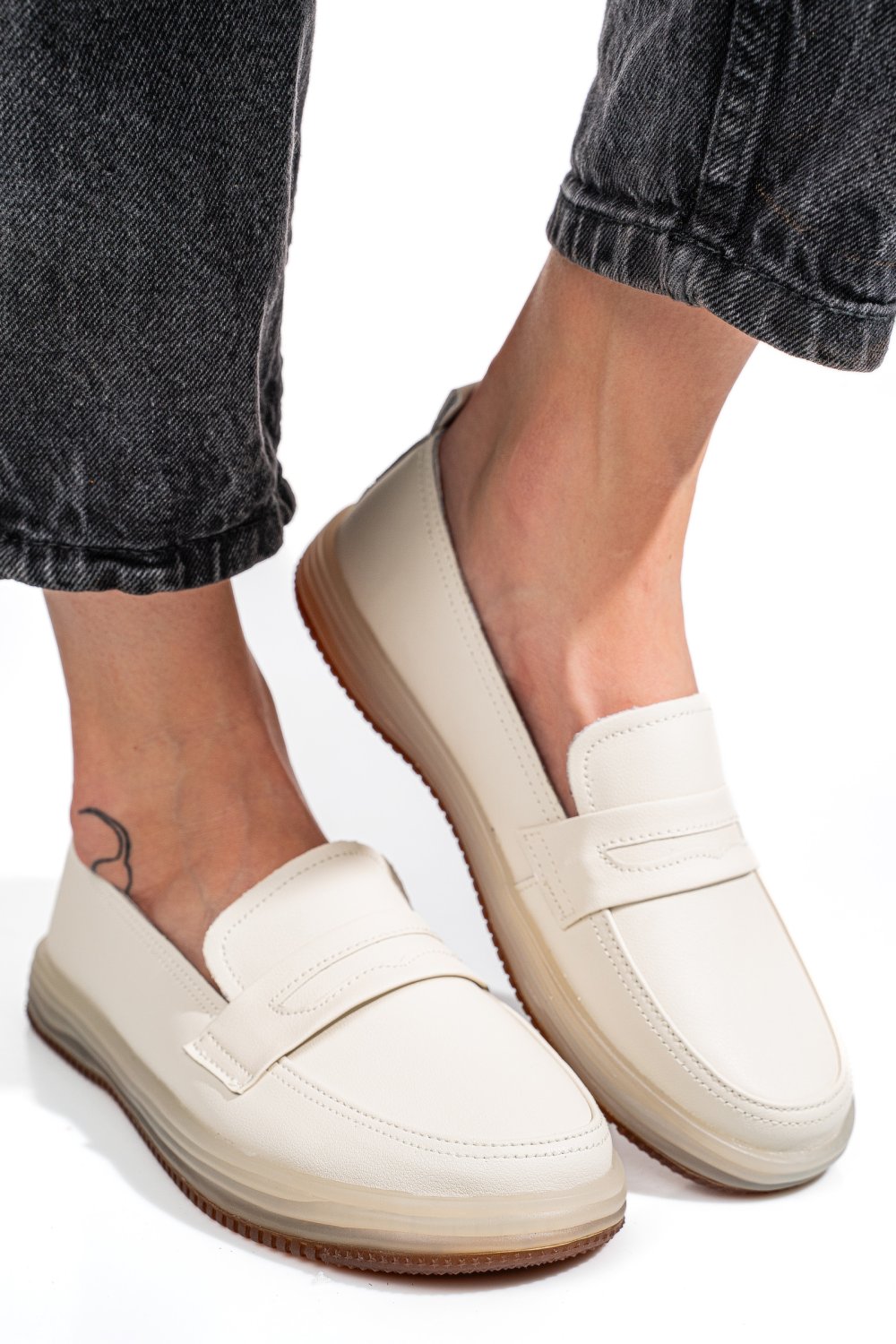 MOCASINI BEJ PIELE NATURALA SSPF33112602