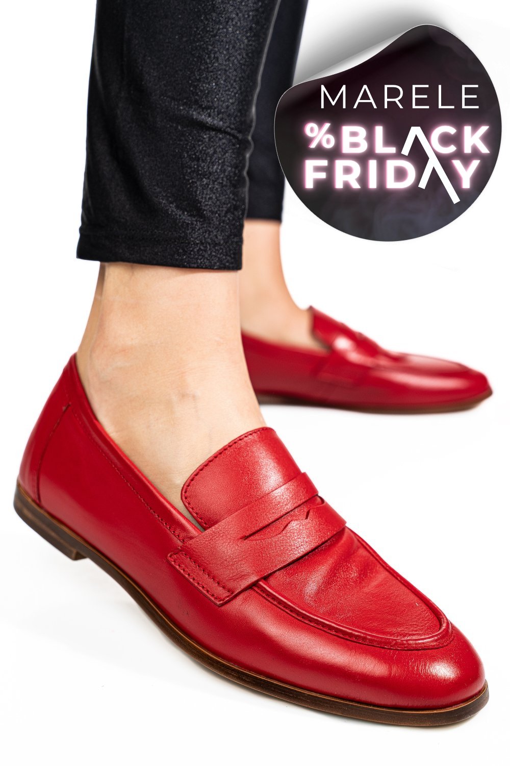 MOCASINI ROSII PIELE NATURALA TIMA822