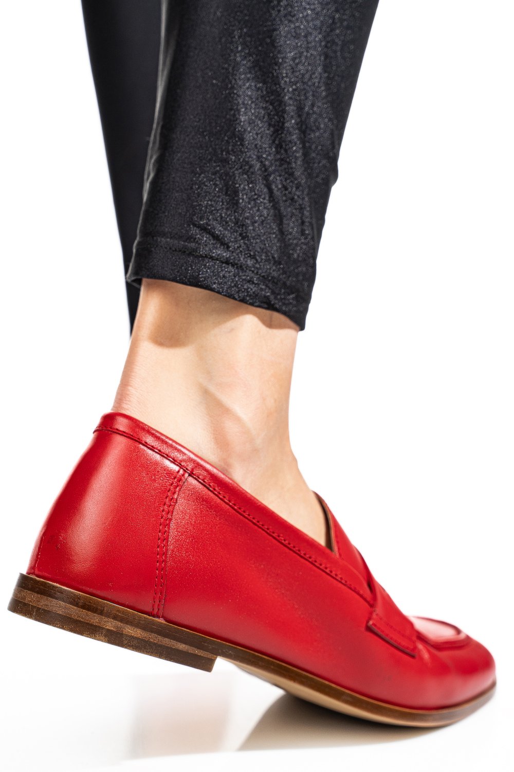 MOCASINI ROSII PIELE NATURALA TIMA822