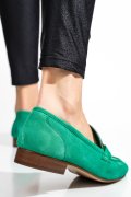 MOCASINI VERZI PIELE NATURALA INTOARSA TIM-A66