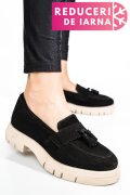 MOCASINI NEGRI PIELE NATURALA INTOARSA TIM-672