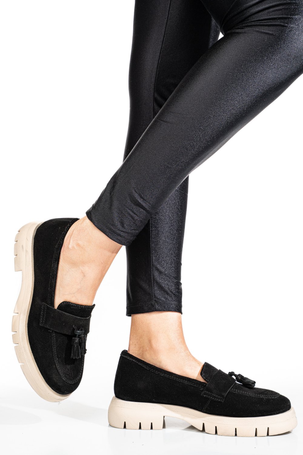 MOCASINI NEGRI PIELE NATURALA INTOARSA TIM-672